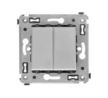 Кнопка двухклавишная в стену, "Avanti", "Закаленная сталь"  4404154  DKC