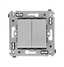 Кнопка двухклавишная в стену, "Avanti", "Закаленная сталь"  4404154  DKC