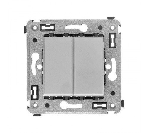 Кнопка двухклавишная в стену, "Avanti", "Закаленная сталь"  4404154  DKC