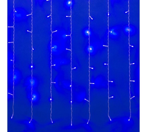 Занавес светодиодный  с контроллером  ULD-C1510-160/DTA BLUE IP20 , 1,5х1м. 160 диодов. синий свет. шнур прозр.  UL-00006420  Uniel