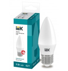 Лампа светодиодная LED 9Вт 230В 4000К E27 свеча  LLE-C35-9-230-40-E27  IEK