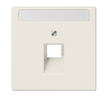 Крышка для одинарной телефонной и компьютерной розетки UAE с полем для надписи; слоновая кость  LS969-1NAUA  Jung