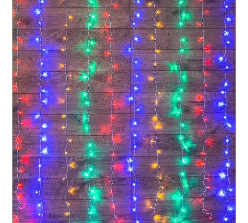 Гирлянда Светодиодный Дождь 3х2 м, свечение с динамикой, прозрачный провод, 230 В, диоды мультиколор  235-098  NEON-NIGHT