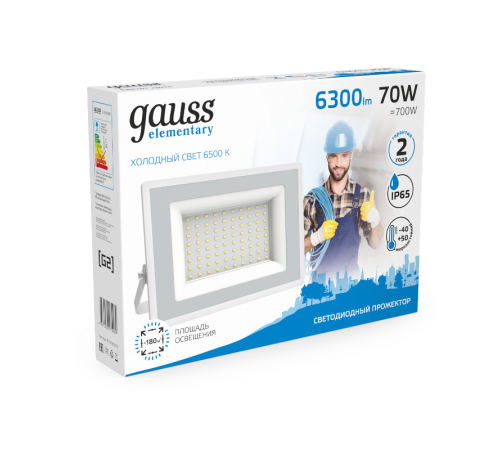 Прожектор светодиодный 70W 4900lm IP65 6500К белый  613120370  Gauss