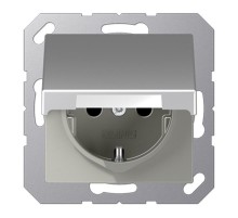 Розетка SCHUKO® с крышкой; термопласт; алюминий  EP1420KLAL  Jung