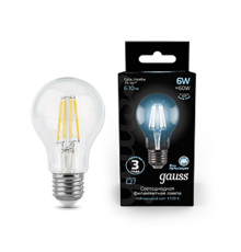 Лампа светодиодная LED 6Вт E27 220В 4100К A60  102802206  Gauss