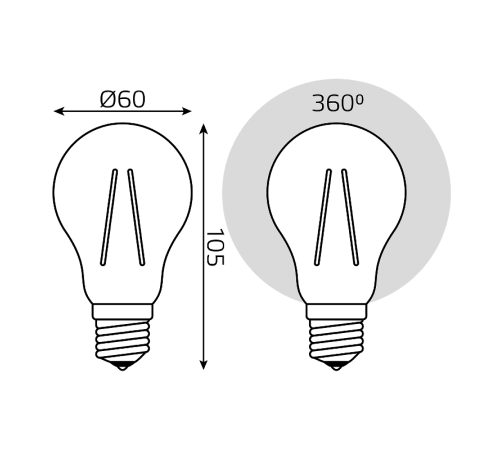 Лампа светодиодная LED 6Вт E27 220В 4100К A60  102802206  Gauss