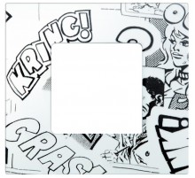 Simon 27 Накладка декоративная на рамку базовую, 1 пост, S27 Play, Extrem, комиксы, бело-чёрный  2700617-800  Simon