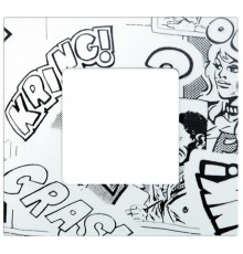 Simon 27 Накладка декоративная на рамку базовую, 1 пост, S27 Play, Extrem, комиксы, бело-чёрный  2700617-800  Simon