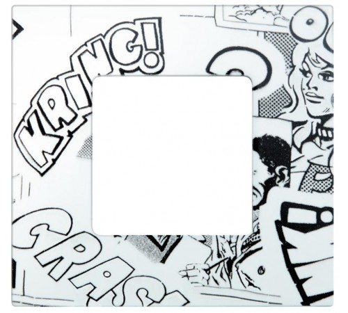 Simon 27 Накладка декоративная на рамку базовую, 1 пост, S27 Play, Extrem, комиксы, бело-чёрный  2700617-800  Simon
