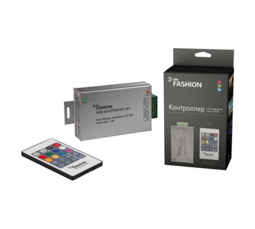Контроллер для светодиодной ленты RGB controller-12-A01-RF на 12В пульт  C0043982  ЭРА