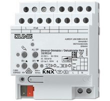 Универсальный LED диммер / регулятор оборотов, 1 группа, монтаж на DIN-рейку, 4 модуля; KNX  3901REGHE  Jung
