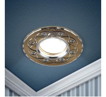 Светильник встраиваемый точечный литой под лампу KL40 SL/GD/1 "алюминевый " MR16, 12V/220V, 50W золото/серебро  Б0049567  ЭРА