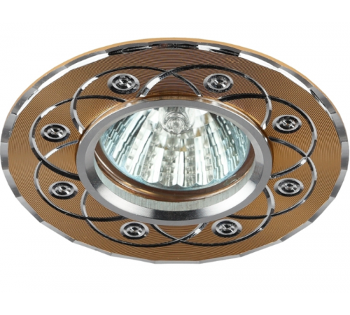 Светильник встраиваемый точечный литой под лампу KL40 SL/GD/1 "алюминевый " MR16, 12V/220V, 50W золото/серебро  Б0049567  ЭРА