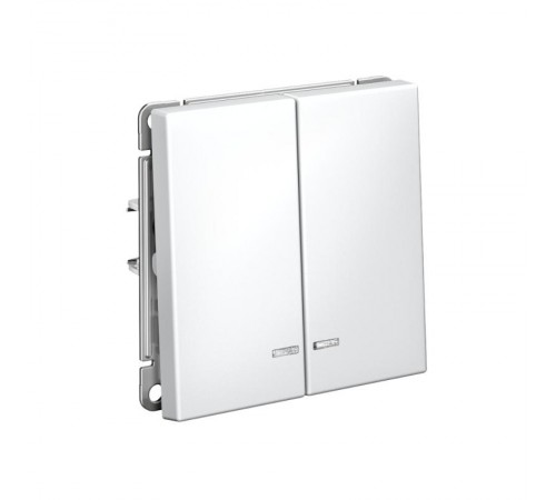 ArtGallery Белый Выключатель 2-клавишный с подсветкой, сх.5а, 10АХ, механизм  GAL000153  SE