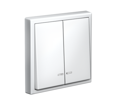 ArtGallery Белый Выключатель 2-клавишный с подсветкой, сх.5а, 10АХ, механизм  GAL000153  SE