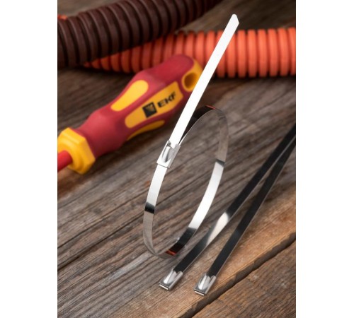 Хомут AISI 304 из нержавеющей стали, 4.6x360 (100 шт.) FlexLock PROximaplc-fl-tss-304-4.6x360EKF