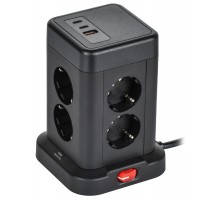 DOMINIC Удлинитель У08K 1,5м 3х1мм2 USB A+C 20Вт чер  DN-YP30-16-08-01-ZKU-K02  IEK