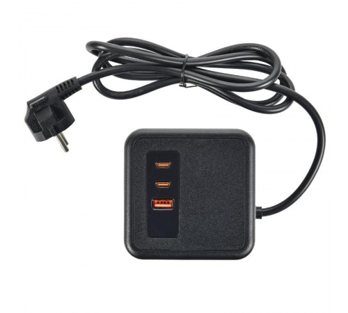 DOMINIC Удлинитель У08K 1,5м 3х1мм2 USB A+C 20Вт чер  DN-YP30-16-08-01-ZKU-K02  IEK