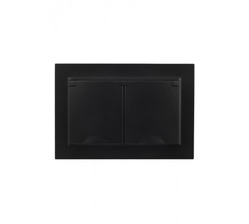 BRITE Розетка 2-ая с крышкой 16А в сб IP44 РСбш12-3-44-БрЧ черный  BR-R26-16-44-K02-F  IEK