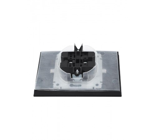 BRITE Розетка 2-ая с крышкой 16А в сб IP44 РСбш12-3-44-БрЧ черный  BR-R26-16-44-K02-F  IEK