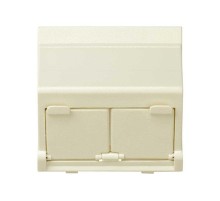 Simon 27 Адаптер со шторками на 2 коннектора AMP (UTP, FTP), SYSTYMAX (RJ12, UTP), широкий модуль, S27, слоно  27086-32  Simon