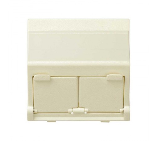 Simon 27 Адаптер со шторками на 2 коннектора AMP (UTP, FTP), SYSTYMAX (RJ12, UTP), широкий модуль, S27, слоно  27086-32  Simon