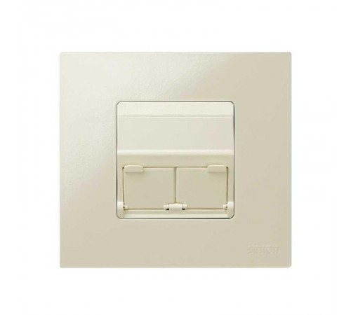 Simon 27 Адаптер со шторками на 2 коннектора AMP (UTP, FTP), SYSTYMAX (RJ12, UTP), широкий модуль, S27, слоно  27086-32  Simon