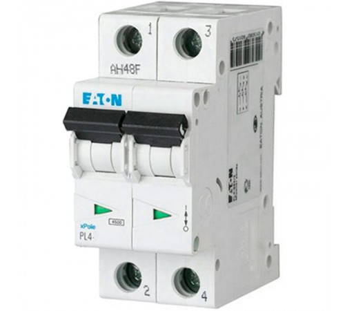 Выключатель автоматический двухполюсный PL4-C25/2 характеристика С 4.5кА  293144  EATON