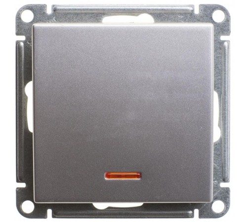 W59 Матовый хром Переключатель 1-клавишный с подсветкой 10АХ  VS610-157-5-86  SE