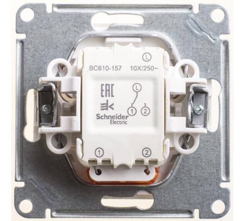 W59 Матовый хром Переключатель 1-клавишный с подсветкой 10АХ  VS610-157-5-86  SE