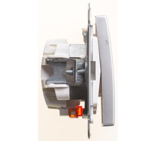 W59 Матовый хром Переключатель 1-клавишный с подсветкой 10АХ  VS610-157-5-86  SE