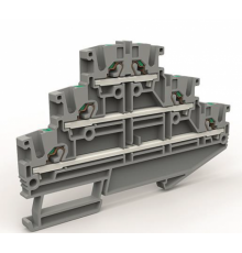 Трехуровневая клемма на 2,5 кв.мм синяя  ZEFT200BL  DKC