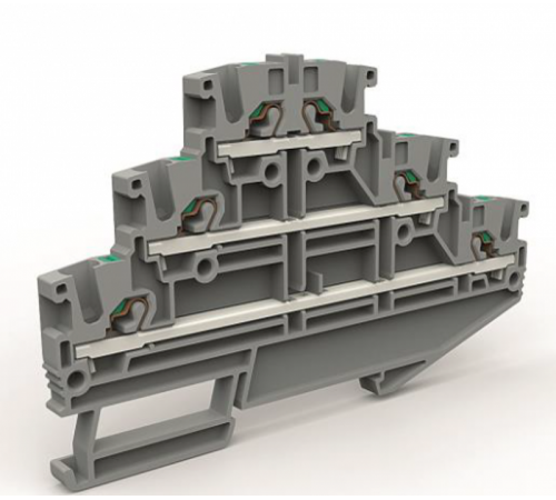 Трехуровневая клемма на 2,5 кв.мм синяя  ZEFT200BL  DKC