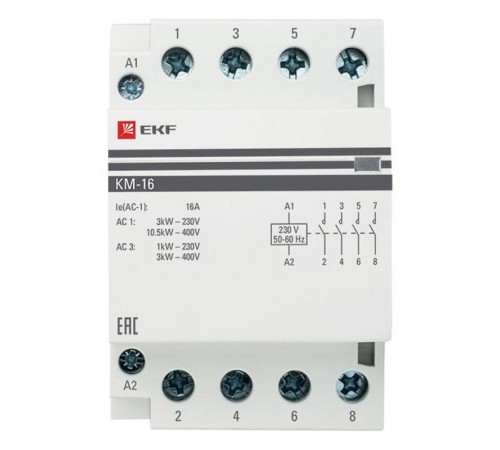 Контактор модульный КМ 16А 4NО (3 мод.) EKF PROxima  km-3-16-40  EKF