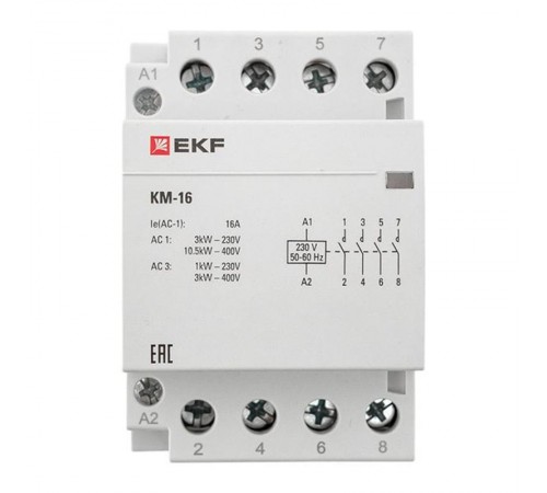 Контактор модульный КМ 16А 4NО (3 мод.) EKF PROxima  km-3-16-40  EKF