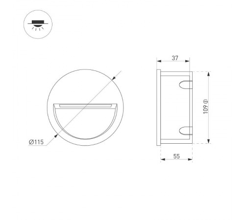 Светильник LTD-TRAIL-R115-4W Warm3000 (GR, 65 deg, 230V) (Arlight, IP65 Металл, 3 года)  029962  Arlight