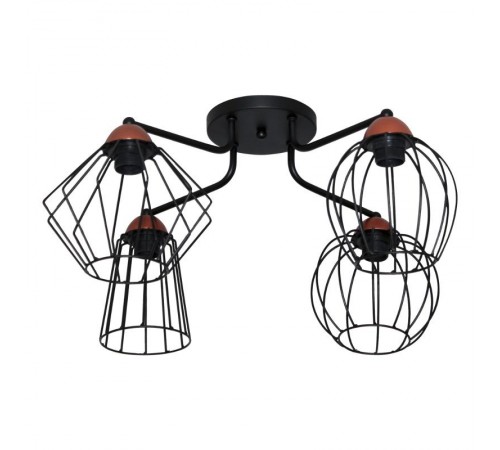 Светильник "Конти" 141 черн.муар медь НПБ 01-4х60-127 Е27  1005405027  Элетех