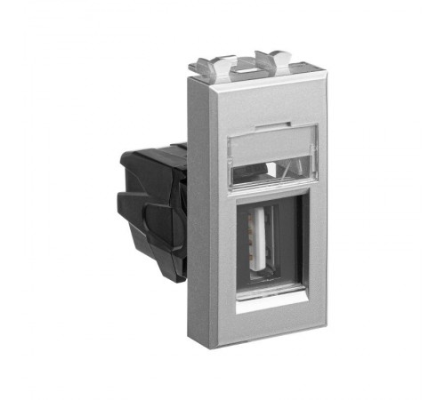 USB 2.0 розетка модульная, тип А-А, "Avanti", "Закаленная сталь", 1 модуль  4404401  DKC