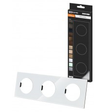 Рамка тройная хрустально-белая, стекло, "Байкал"   SQ1819-0004  TDM