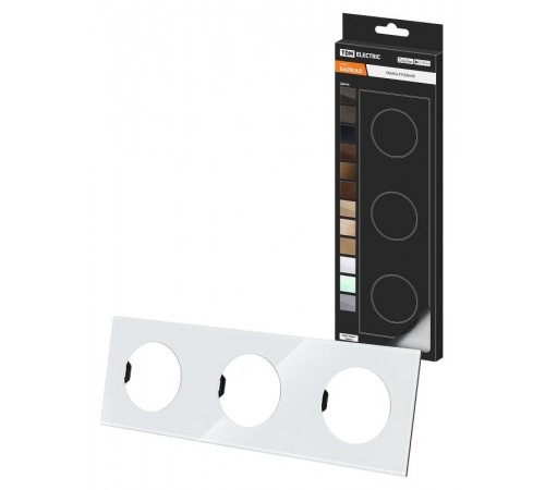 Рамка тройная хрустально-белая, стекло, "Байкал"   SQ1819-0004  TDM