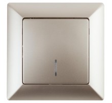 4-102-04 Intro Выключатель с подсветкой, 10А-250В, СУ, Solo, шампань  Б0043273  Intro