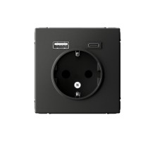 ArtGallery Базальт Розетка 16А с 2 USB A+C, 5В/2,4А/3,0А, 2х5В/1,5А, механизм  GAL001432  SE