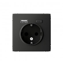 ArtGallery Базальт Розетка 16А с 2 USB A+C, 5В/2,4А/3,0А, 2х5В/1,5А, механизм  GAL001432  SE