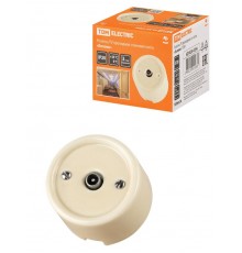 Розетка TV проходная сл. кость "Болонь"  SQ1820-0354  TDM