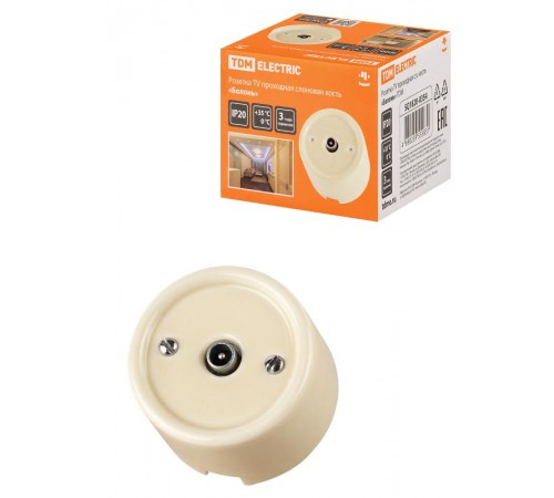 Розетка TV проходная сл. кость "Болонь"  SQ1820-0354  TDM