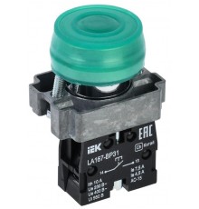Кнопка LA167-BP31 d=22мм 1з зеленая  BBT20-BP31-1-22-67-K06  IEK