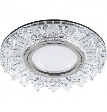 Светильник точечный встраиваемый под лампу, с LED подсветкой CD944 15LED*2835SMD 4000K, MR16 50W G5.3, прозрачный, хром  32992  FERON