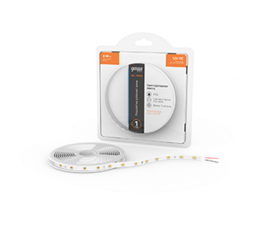 Лента светодиодная Basic LED 5050/60 12V 8W/m 900lm/m 3000K 10mm IP20 5m 1/100  BT024  Gauss