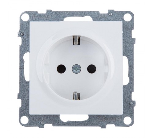 SUNO Силовая розетка 2К+З 16А 250В с защитными шторками.Безвинтовые зажимы. Цвет "Белый"  721120  Legrand